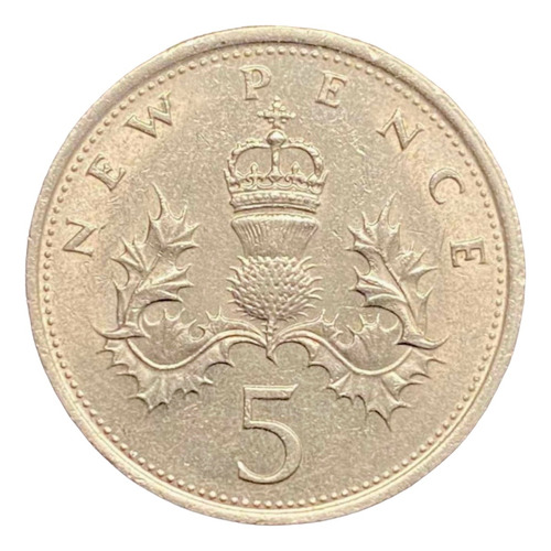 Inglaterra - 5 Pence - Año 1971 - Km #911 - Insig. Escocia