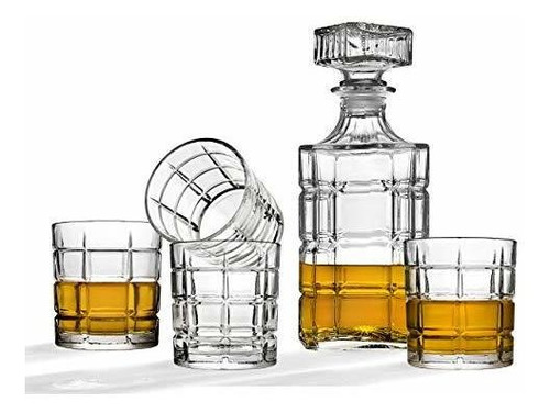 Godinger Juego De 4 Vasos De Whisky Y Decantador De Vasos Pa