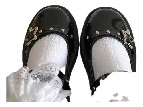 Zapatos Japoneses Muffin De Fondo Redondo Lolita Con Hebilla