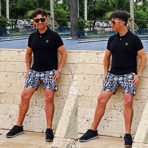 Imagen 3 de 5 de Camiseta Tipo Polo Hombre Algodón Tipo Slim