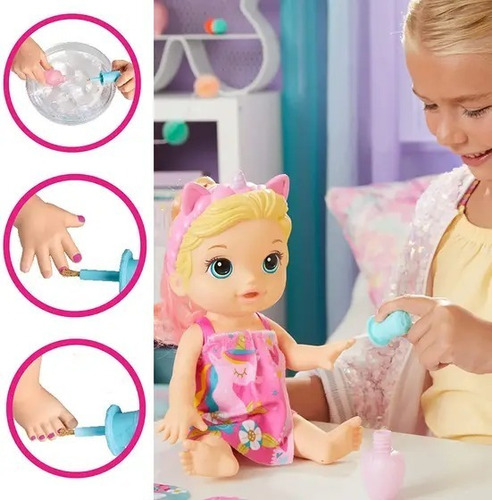 Muñeca Baby Alive Bebe Dia De Spa Cabello Rubio32 Cm