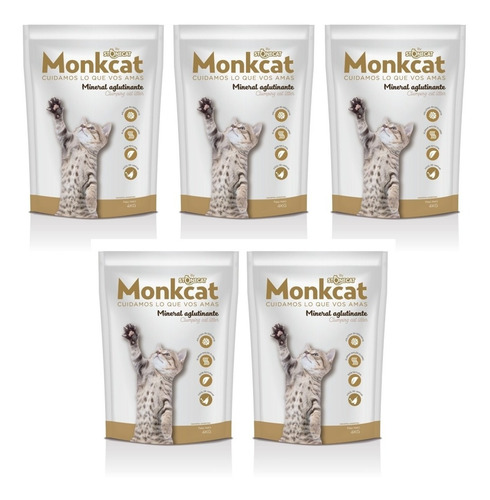 Imagen 1 de 1 de Arena Aglomerante Para Gatos X5 Bentonita Monkcat X 4 Kg