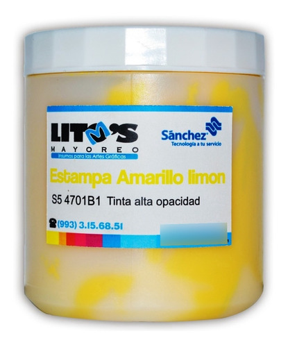 Tinta Amarillo Limon  Flu  Sp Estampa Fondo Oscuro 250 Grs