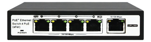 Switch Poe 100 Mts 4 Puertos 802.3afat 60w 10/100 Mbps 