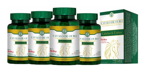 Imagem 1 de 5 de Kit Cavalo De Ouro Cabelos E Unhas Leve 4 Pague 3 (120 Caps)