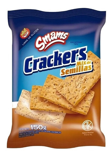 Galletitas Crackers Con Semillas Sin Tacc Smams X 150 Gr