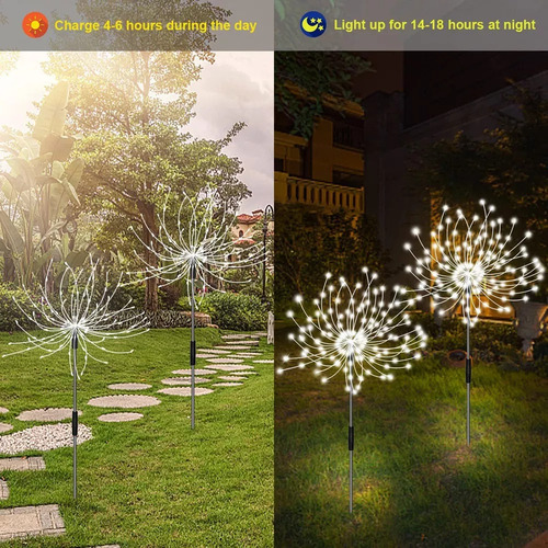 Luz Solar De Fuegos Artificiales Para Decoración De Jardines