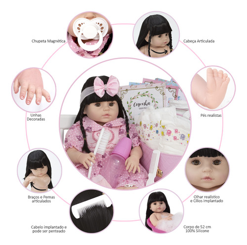 Boneca Baby Alive Reborn Realista Morena Princesa + Enxoval