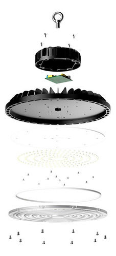 Led Colgante Galponera 200w 6000k Ufo High Bay Trefi