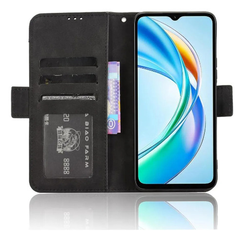 Carcasa For Honor X5b Plus 4g Cartera De Cuero Con Cierre