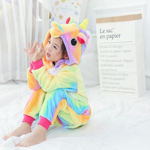Kigurumi Pijama Niño Plush Disfraz Unicornio Multicolor