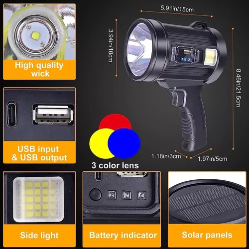 FLASHED Linterna Solar con Luz Led, Linternas LED de Alta Potencia