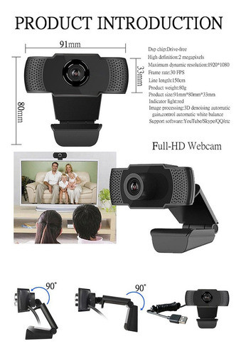 Cámara De Escritorio Web Cam Flexible Con Micrófono 720p