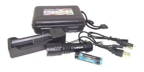 Mini Linterna Led Táctica 600 Lm Cargador Batería Estuche