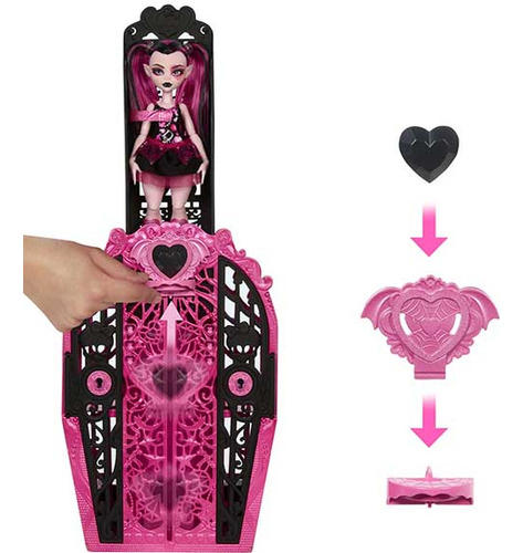 Monster High Draculaura + Boneca C/ Guarda Roupa 20 Itens