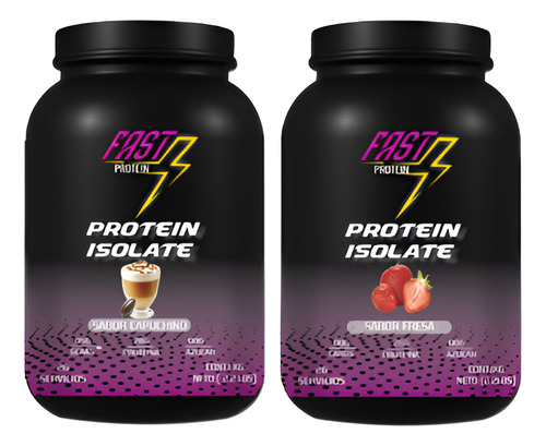 Proteína Isolate Fast 1kg C/u 200 Servicios/varios Sabores Capuchino - Fresa