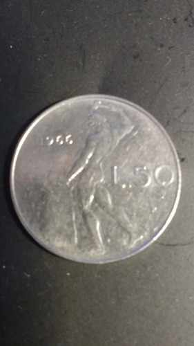 Moneda Italiana 50 Lire 1966 // Belgrano