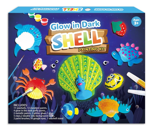 Kits De Pintura De Caparazones De Mar Kids, Glow In The Dark