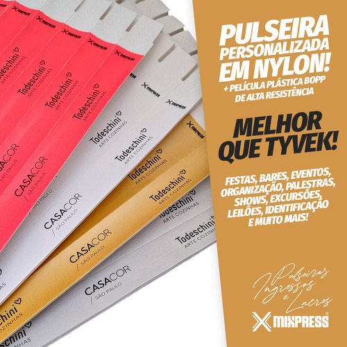 Pulseira Identificação Nylon Impressão Premium . 900 Unids