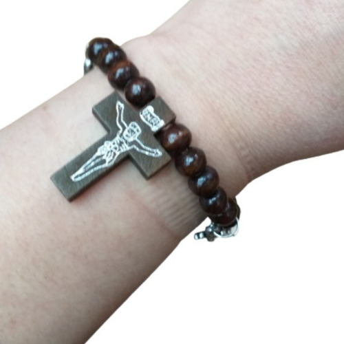 Pulsera Rosario En Madera