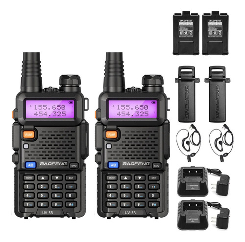 Walkie-talkie Baofeng BF UV-5R de 2 radios y frecuencia VHF/UHF - negro 100V/240V