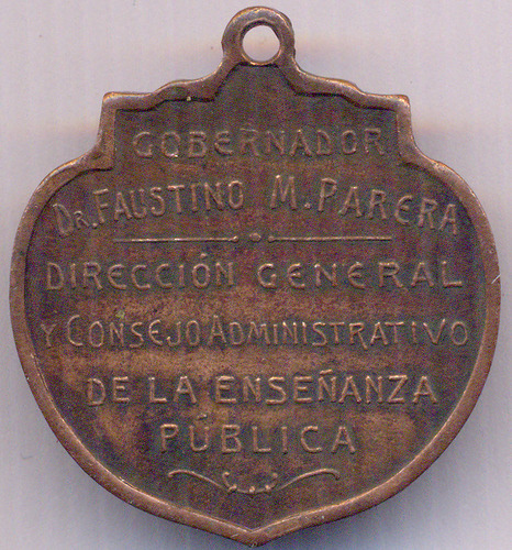 Medalla Entre Ríos Paraná Educación Escuela Rivadavia 1908 (Usado)