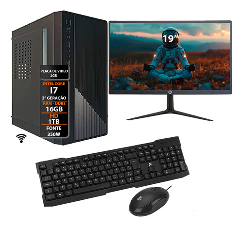 Computador Intel I7 16gb Hd 1tb Monitor 19 Placa Video 2gb