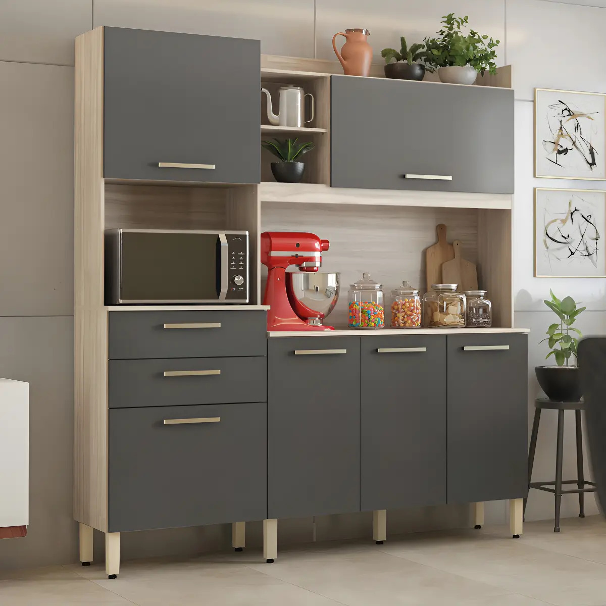 Armário de Cozinha Completa Demóbile 6 Portas 2 Gavetas…