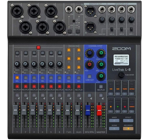 Mezcladora Zoom Zl8 Multitrack Digital Usb 8 Canales