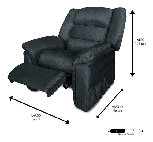 Reposet Elara Suede Gris Mueble Sala Sofa Sillon Plaza