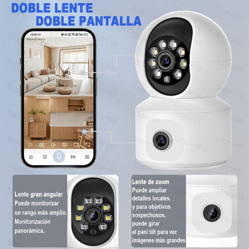 Starcat Camara De Seguridad Icsee Wifi 4mp Doble Pantalla Color Blanco ICS-4MP
