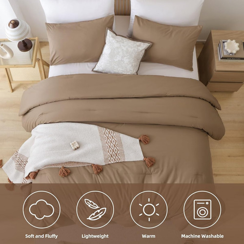 Edredon Caqui Oscuro 1 Funda De Almohada Individual Suaves