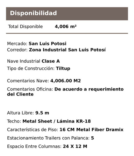 Slp Sur 43,120 Ft2 Parque Ind. Ecologistics Fudir 7 Gd 290523