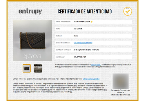 Saint Laurent Ysl Bolso Cassandre Almizcle Cert Entrupy (Usado)