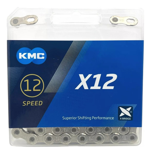 Corrente Kmc X12 Autentica Prata 126 Elos 12v Mtb Speed 1x12