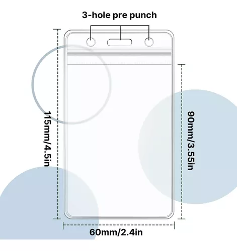 100 Piezas Porta Credencial de Nombre de Tarjeta de Identificación Porta  Credencial de Nombre Horizontal de Plástico Transparente Porta Tarjetas de  Identificación Bolsa de Funda de Tarjeta de PVC Transparente para Tarjeta