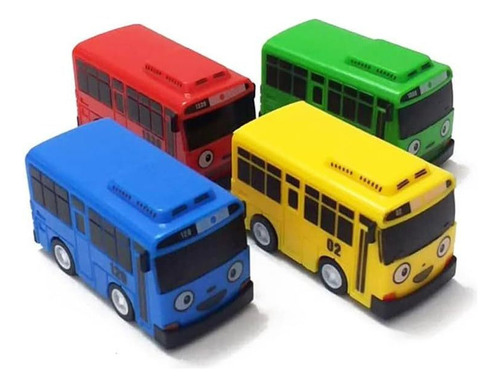 Juguete De Autobús, 4 Uds, Pequeño Autobús, Mini Plástico Color A
