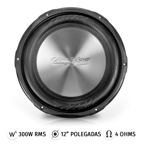 Alto Falante Woofer 12 Pol 300 Rms 4 Ohms Alumínio Unlike