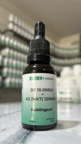Vitamina D3 10.000 Ui + K2 120 Mcg Sublingual Vegan 60 Doses Framboesa
