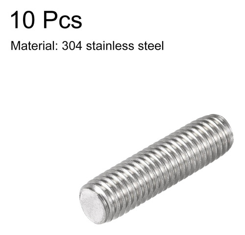 Uxcell 10pcs M8 X 30 Mm Varilla Completamente Roscada 304 De