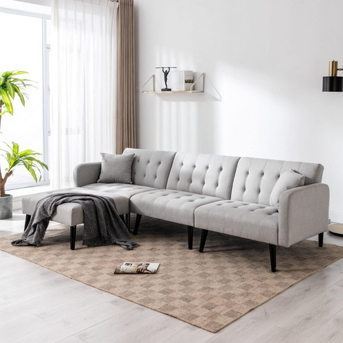 Sofa Cama Convertible Forma L Ajustable Griscl Marca Gyutei