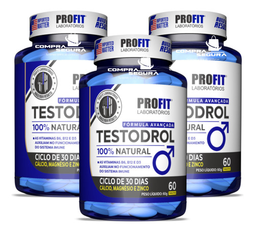 Testodrol - Gh Testosterona Pré Homonal - Profit 180 Comp.