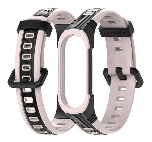 Imagen 1 de 1 de Malla Silicona Deportiva Bicolor Para Mi Band 4 Y 3