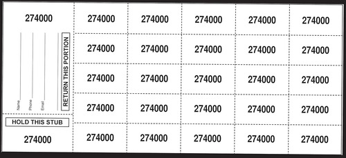 500 Entradas De Subasta Chinas Blancas: Hold This Stub ...