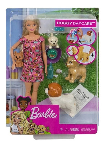 Imagen 1 de 4 de Muñeca Barbie Guardería Perros Cuida Cachorros Petfrienly