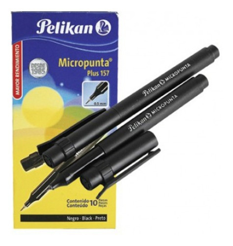 Micropunta Pelikan Plus Negro X 10 Unidades