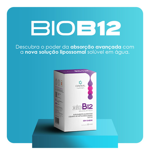 Bio B12 Solúvel Em Água Sem Sabor Com 30ml Central Nutrition