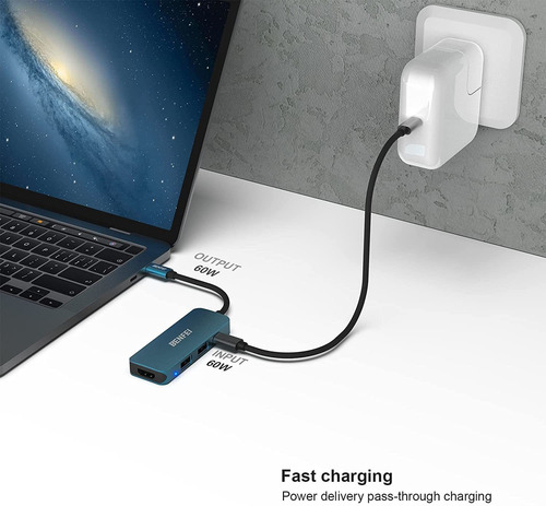 Imagen 6 de 7 de Usb C A Hdmi, Hub Benfei Usb Tipo-c, 2 Puertos Usb C A Usb..