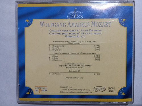 W. A. Mozart - Conciertos Piano Nº21, 23 Y Fantasía K475/ Cd (Usado)
