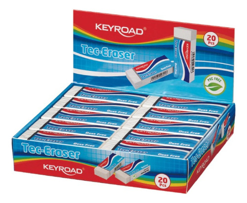 Goma Lapiz Mini Tec Keyroad Blanca Caja Mayorista X 20 Unid